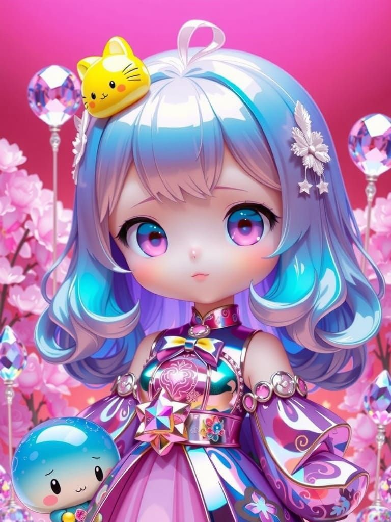 Cute Kawaii Chibi Girl in Sanrio Anime Style