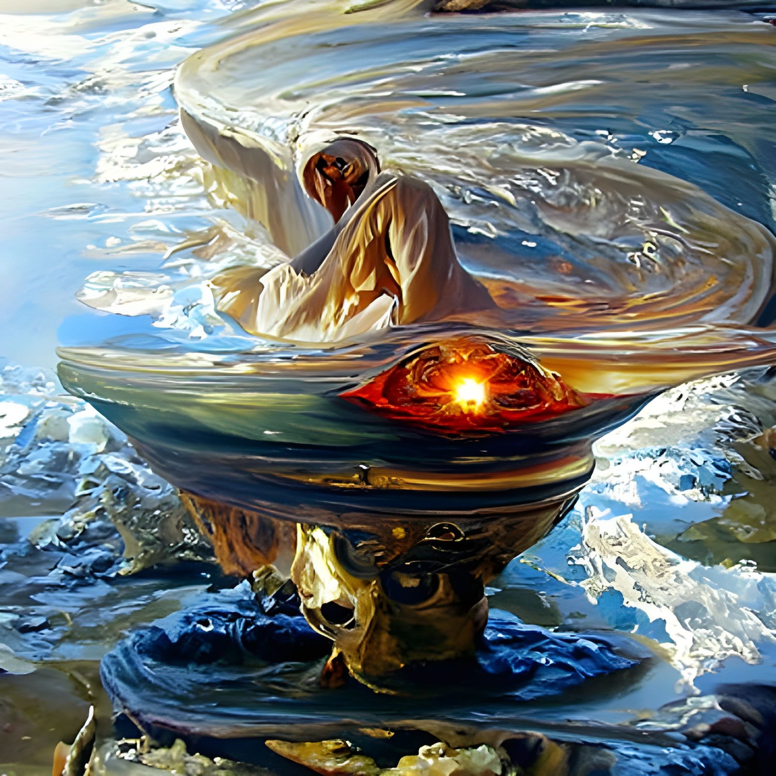 Ethereal Spiritual Realm in Oil Painting Style