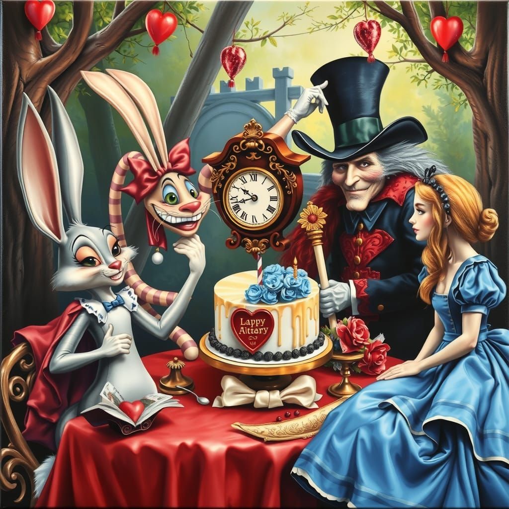 Alice in Wonderland Characters in 3D Oil Paint