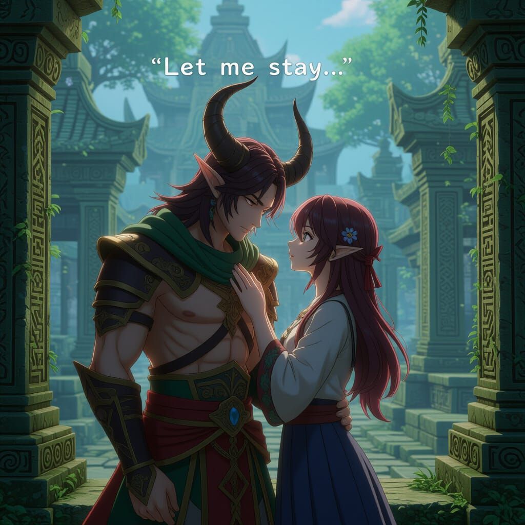 Horned Guardian's Vow: Forbidden Love in Ancient Temple