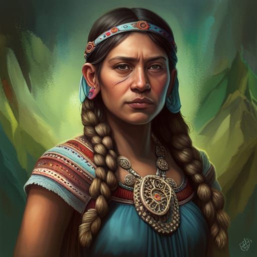 Guatemalan Maya Family Portrait in Realist Style