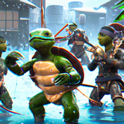 Detailed Ninja Turtles Fantasy Concept Art