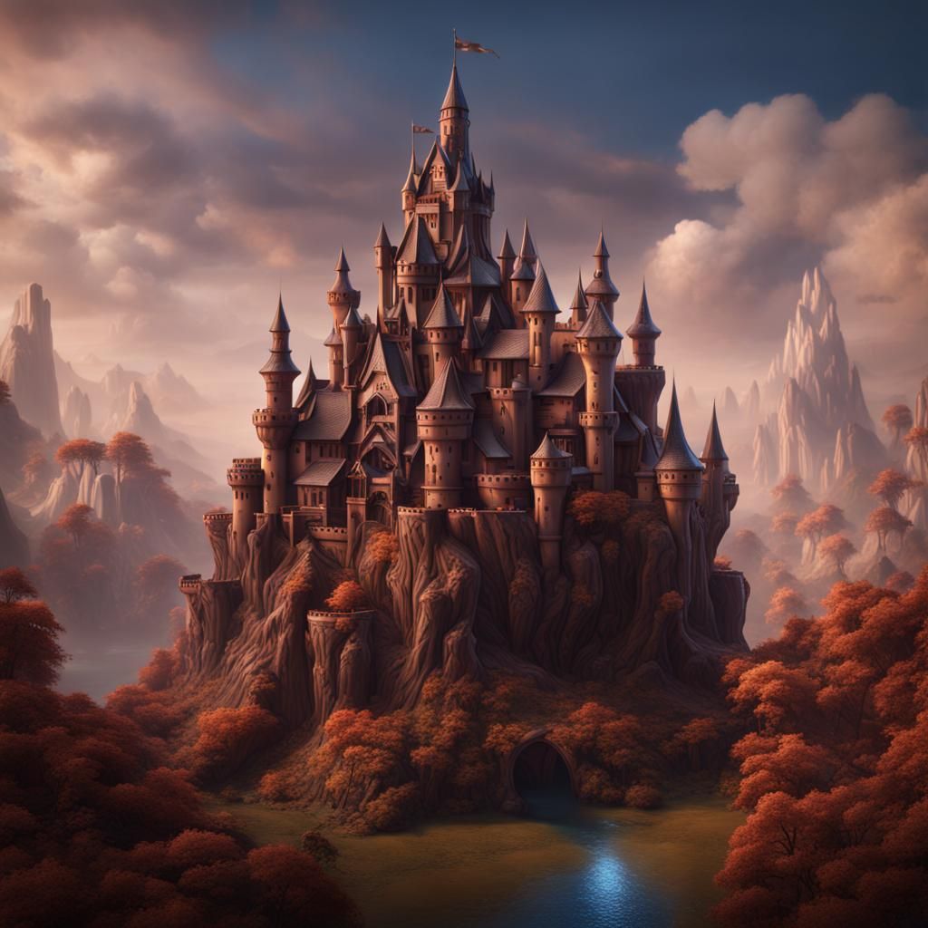 Chocolate Castle: Fantastical Matte Painting in 8K