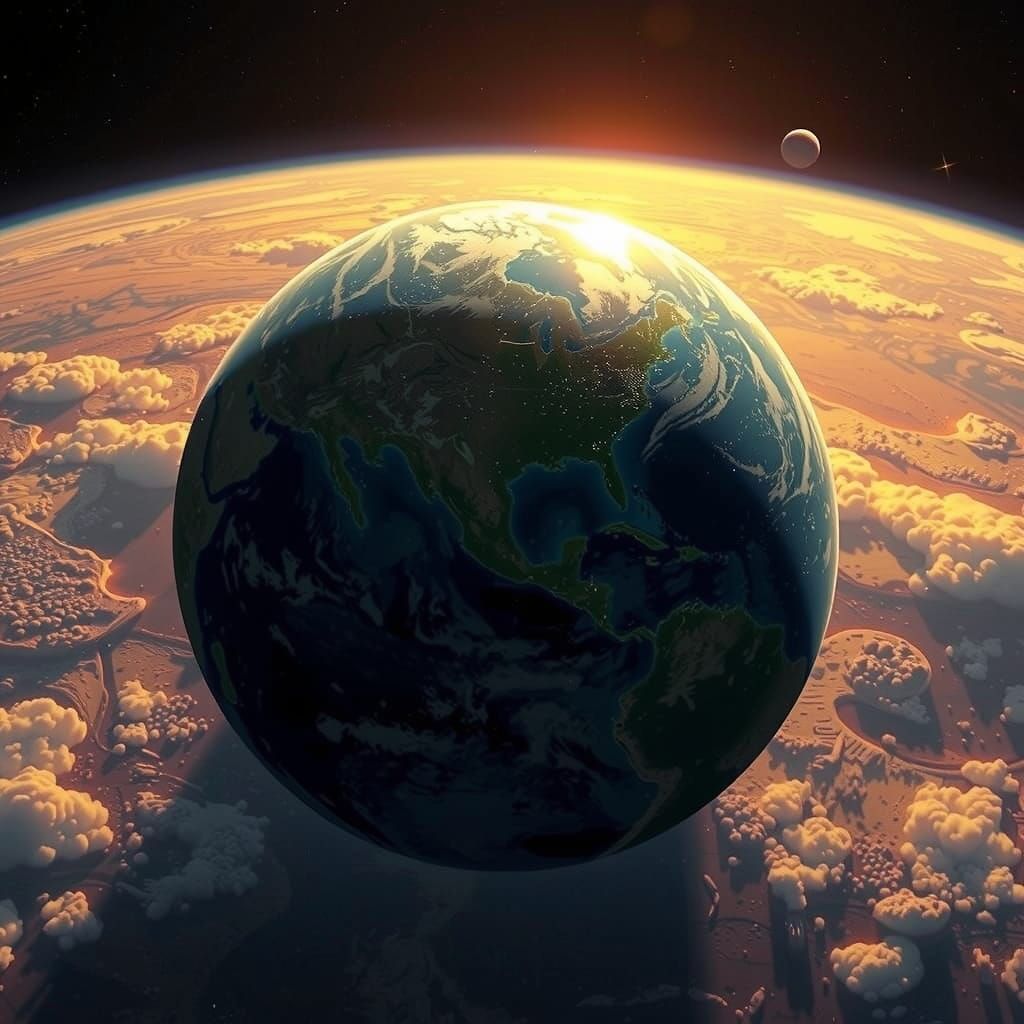 Futuristic Spacecraft Approaches Earth: Ultra-Realistic View