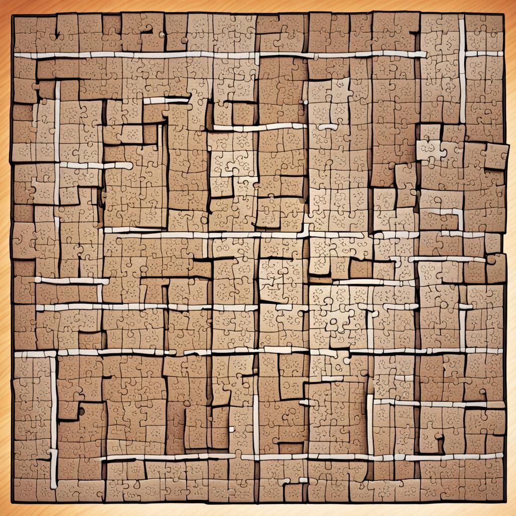 Intricate Puzzle Design with Interlocking Pieces