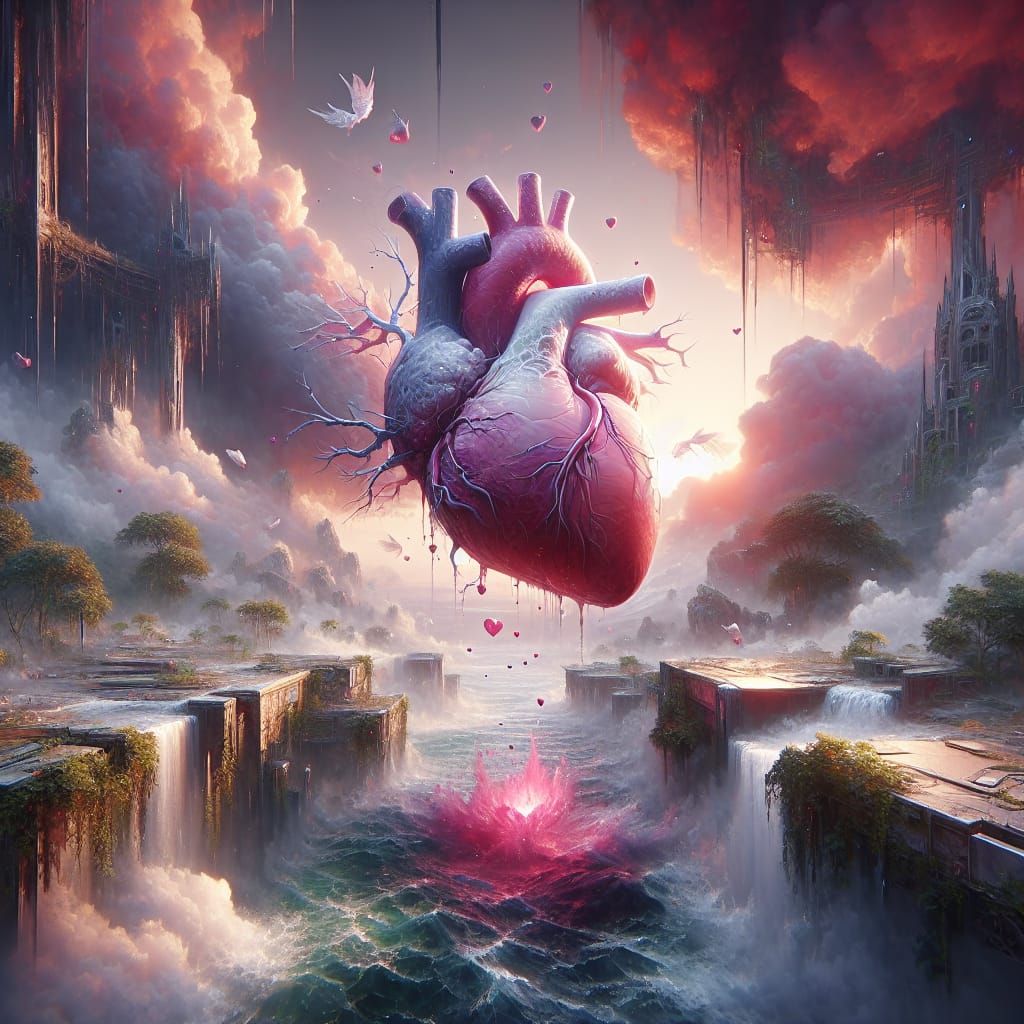 Drowning Heart: Fantasy Concept Art in 8k