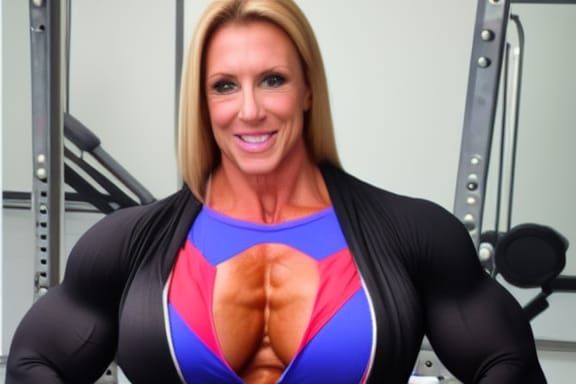 Muscular Female Bodybuilder with Ripped Physique