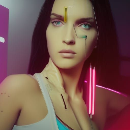 Cyberpunk Neonscape in Retro Synthwave Style