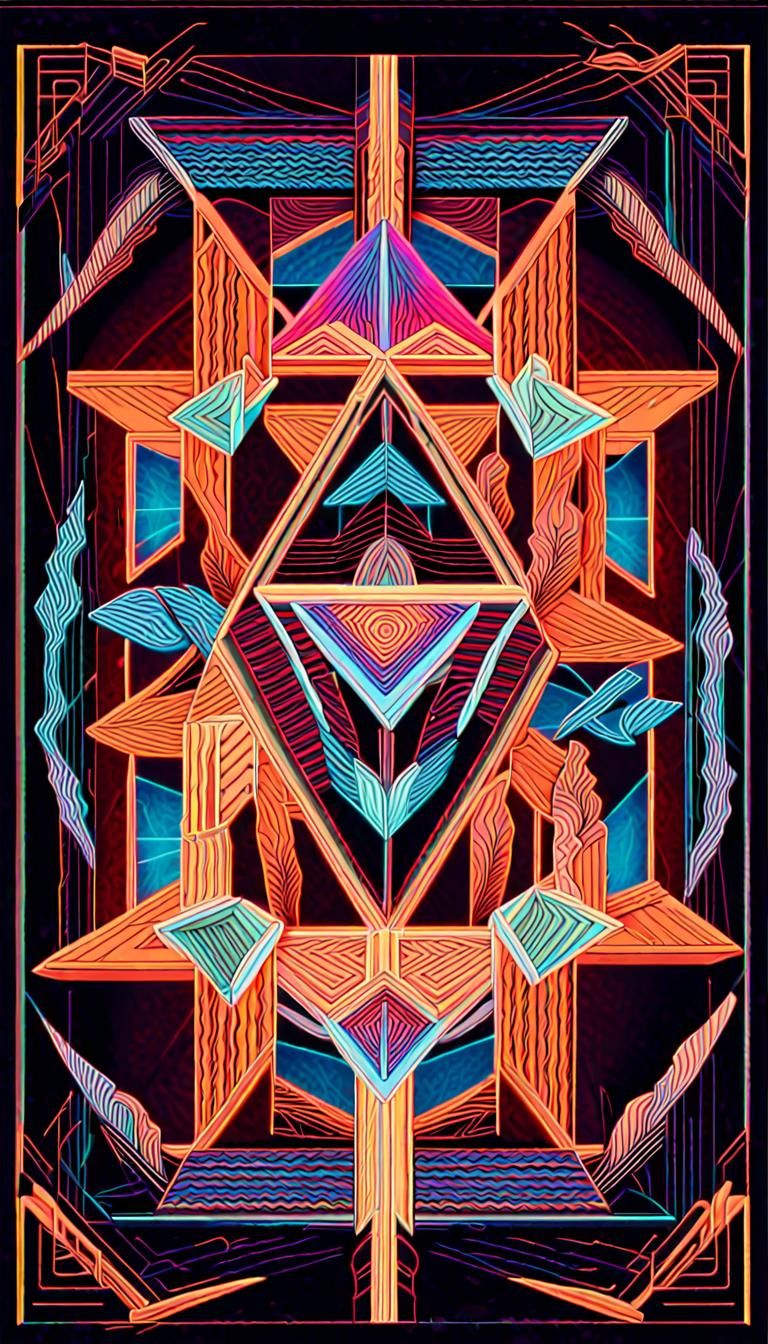 Sacred Geometric Mandalas in 3D Neon Art