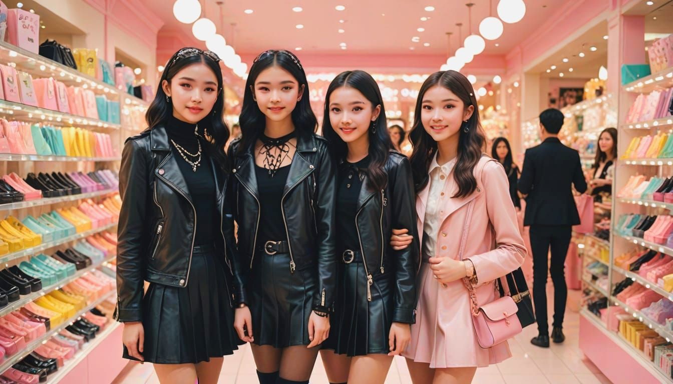 Gothic Teens Shop in Pastel Mall, Contrasting Styles