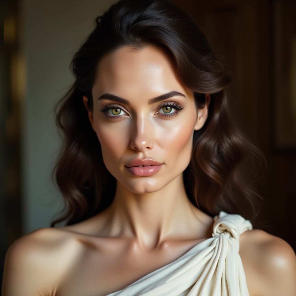 Angelina Jolie Portrait in Hyperreal Style