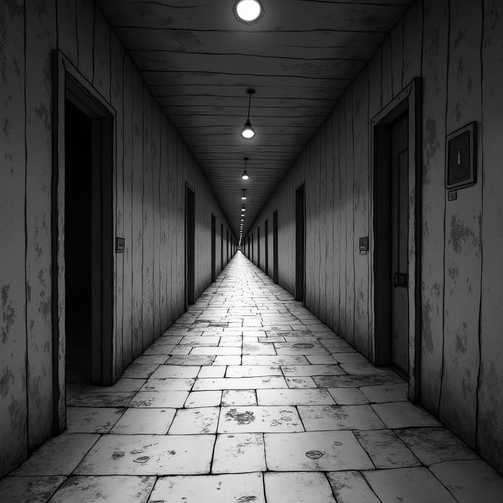 Endless Halls of Recursive Space in VHS Flicker