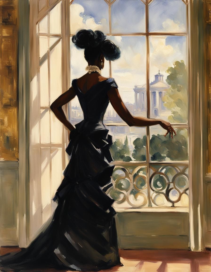 Elegant Woman in Formal Dress: Sargent-Style Portrait