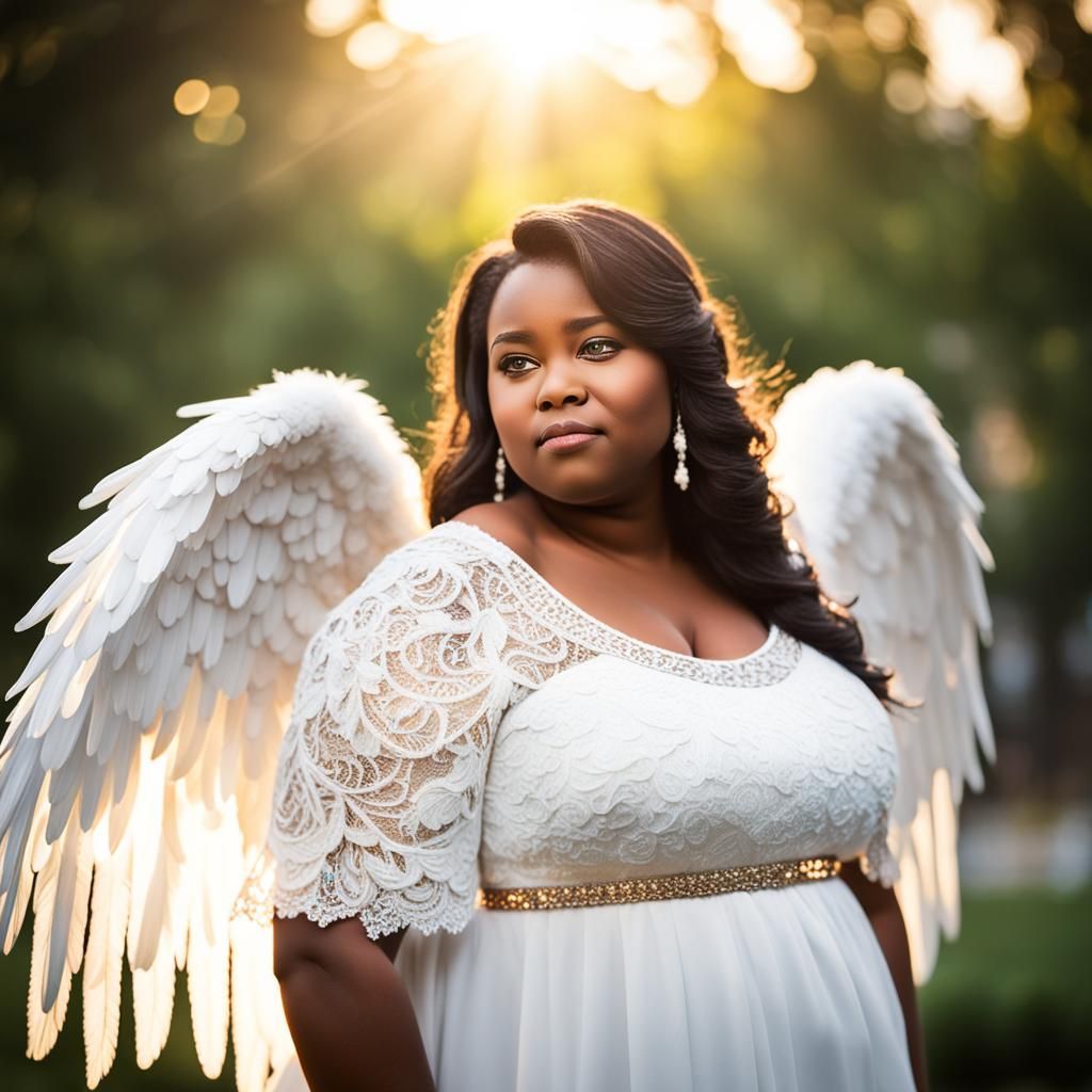 BBW Angel in Professional Photography Style