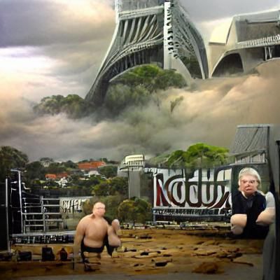 Kevin Rudd as Pro Wrestler: Matte Painting