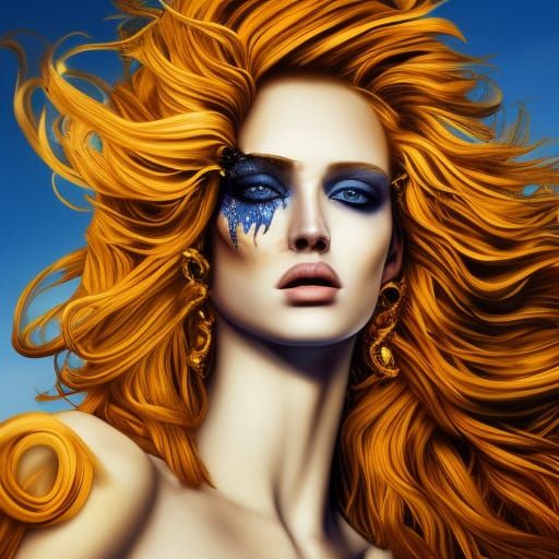 Givenchy Model in Hyperrealistic Splash Art