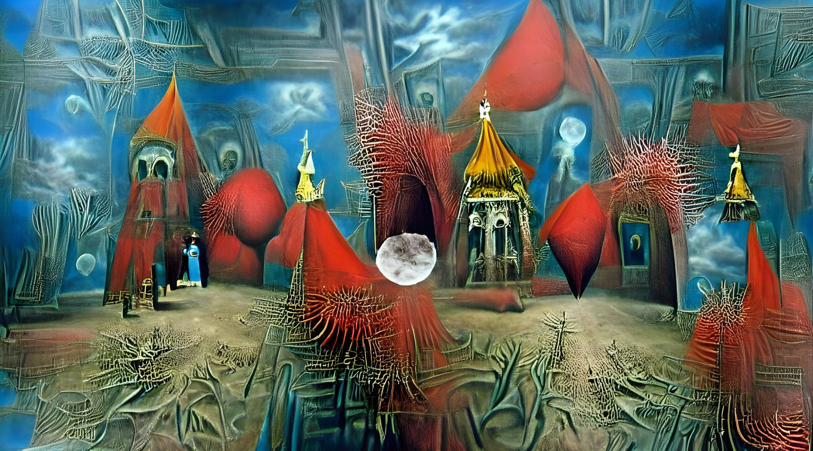 Surreal Coral Cathedral Groaning from Lunar Sea, Hyperrealis...