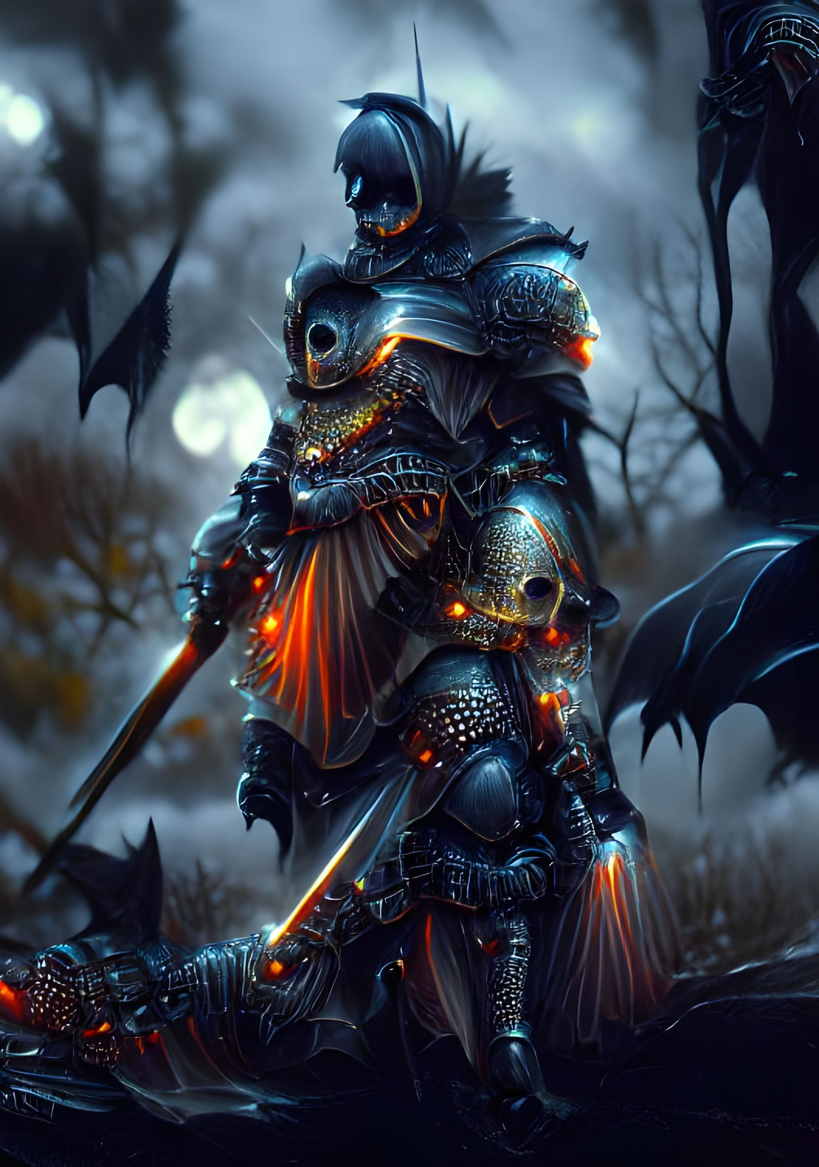 Knight in Ghoulish Armor: Dark Fantasy Art