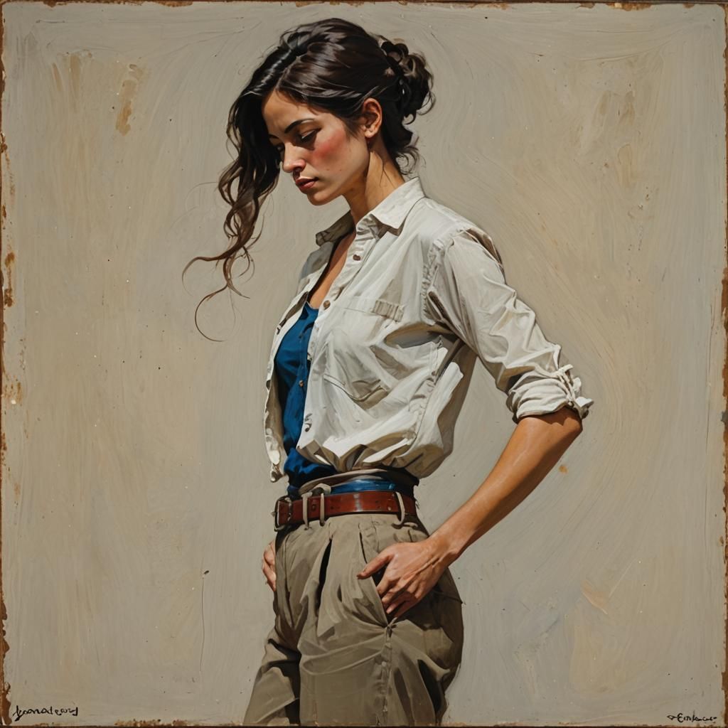 Working Woman Torso in Style of James Gurney