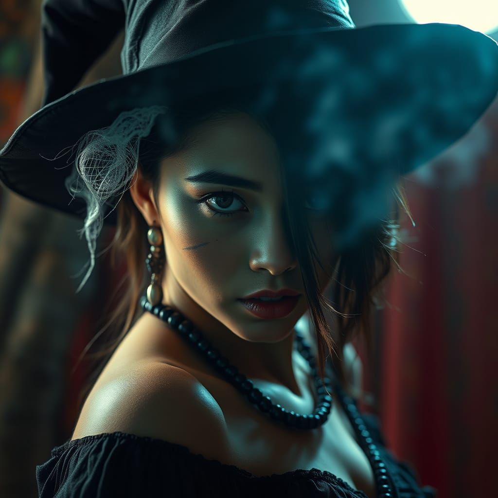 Sultry Filipino Witch in Cinematic Lighting