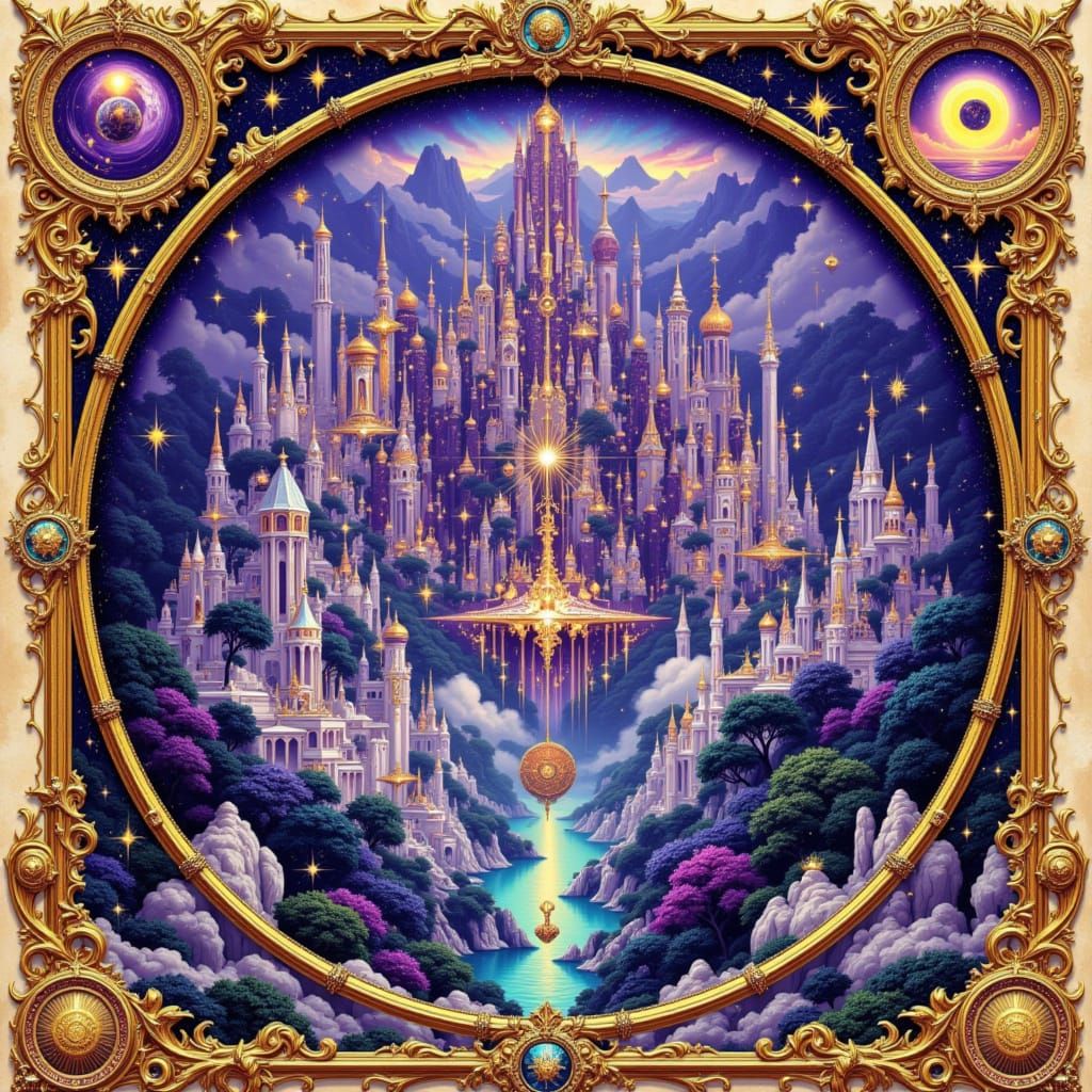 Baroque Map of Purple Lands in Alcohol Ink