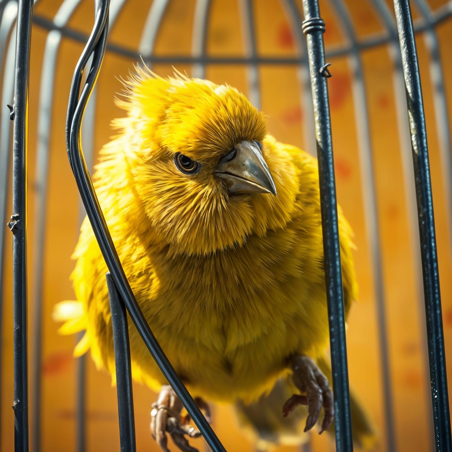 Vibrant Canary Breaks Free in Intricately Detailed Hyperreal...