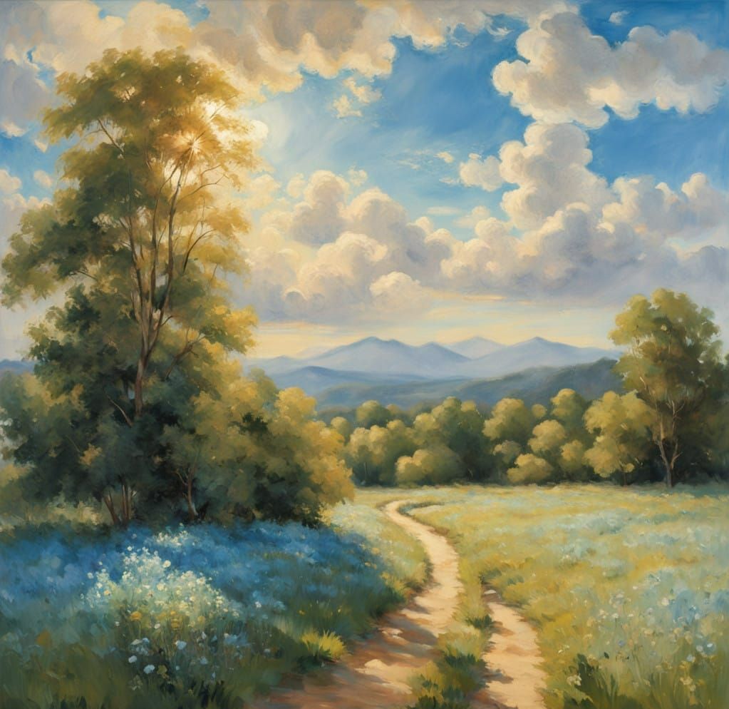 Impressionist Masterpiece of Serene Countryside