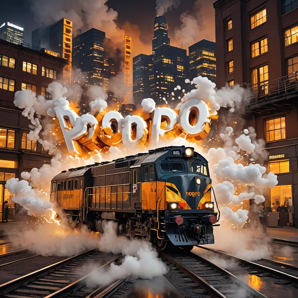 (Written PoooPoooooooo in a white smoke from a shunting trai...