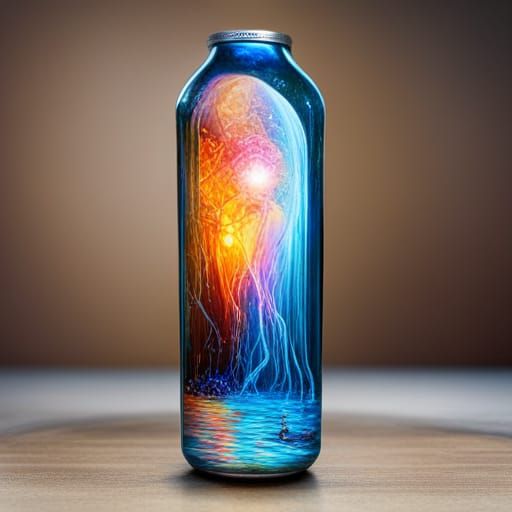 Electric Jellyfish in a Bottle: Detailed Matte Painting