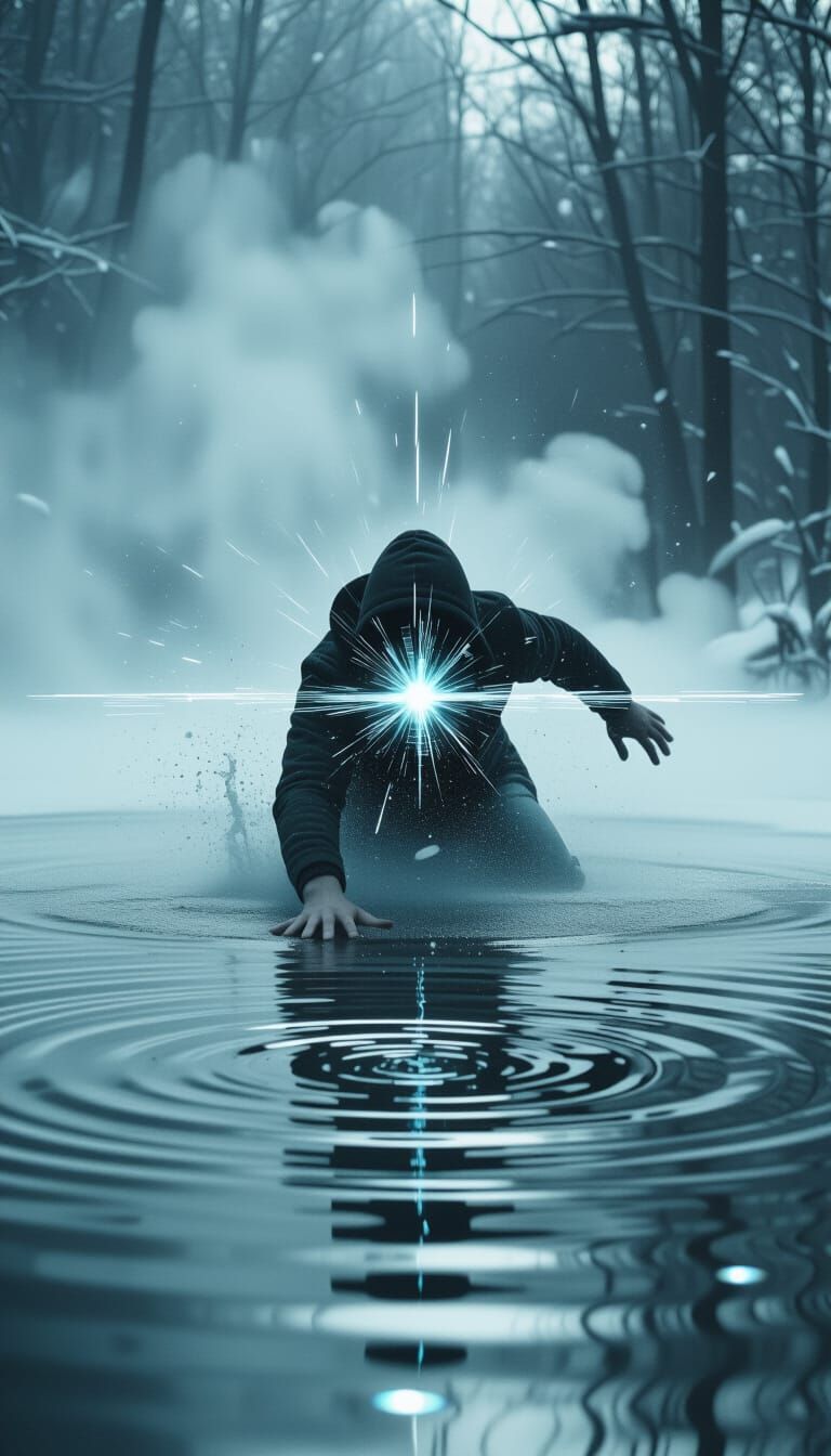 Frozen Moment: Time Stopped Mid-Motion with Floating Particl...