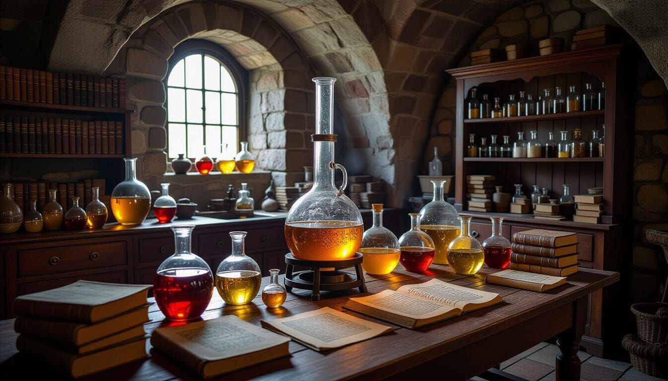 Mystical Alchemist's Laboratory Scene
