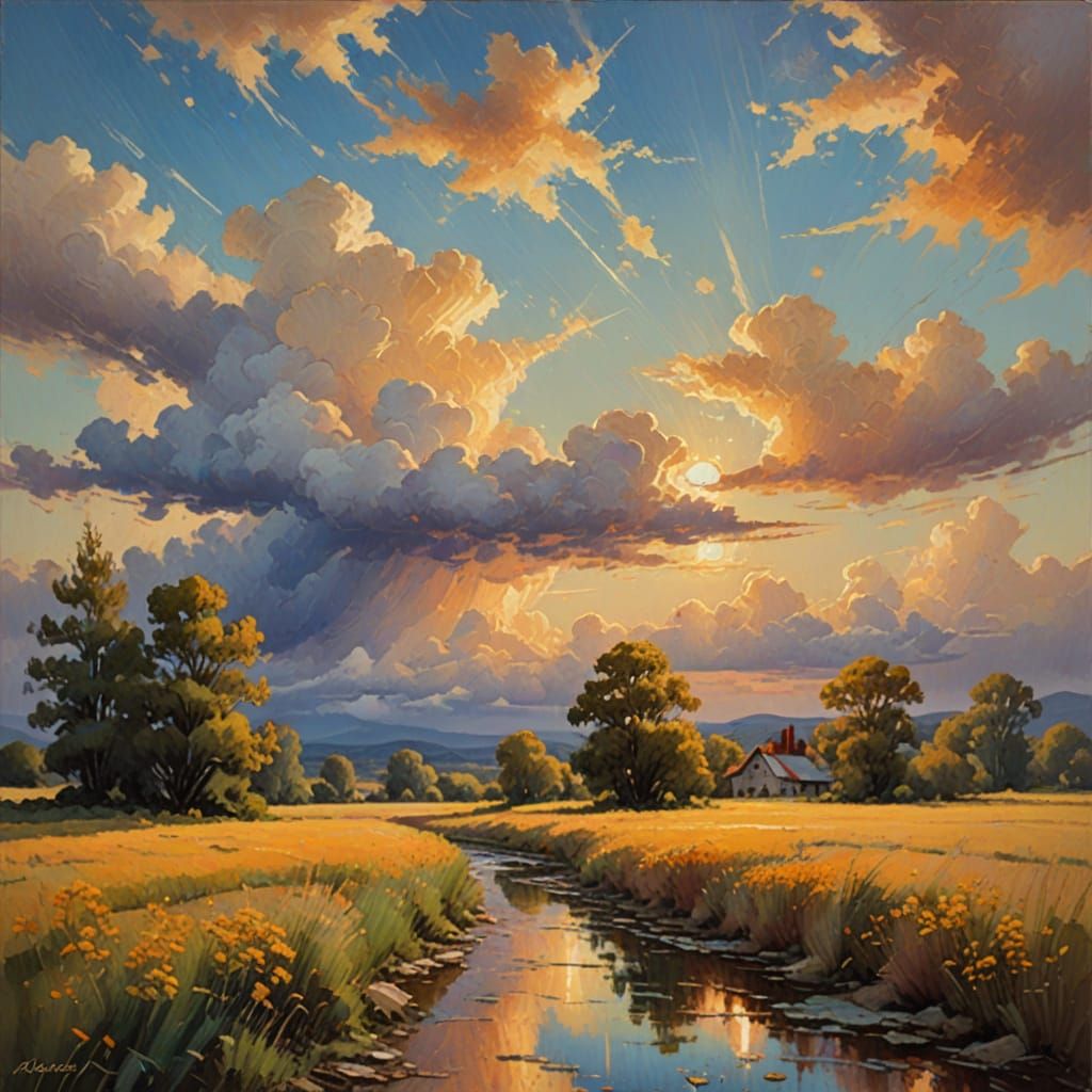 Impressionist Sky with Flashes of Memories