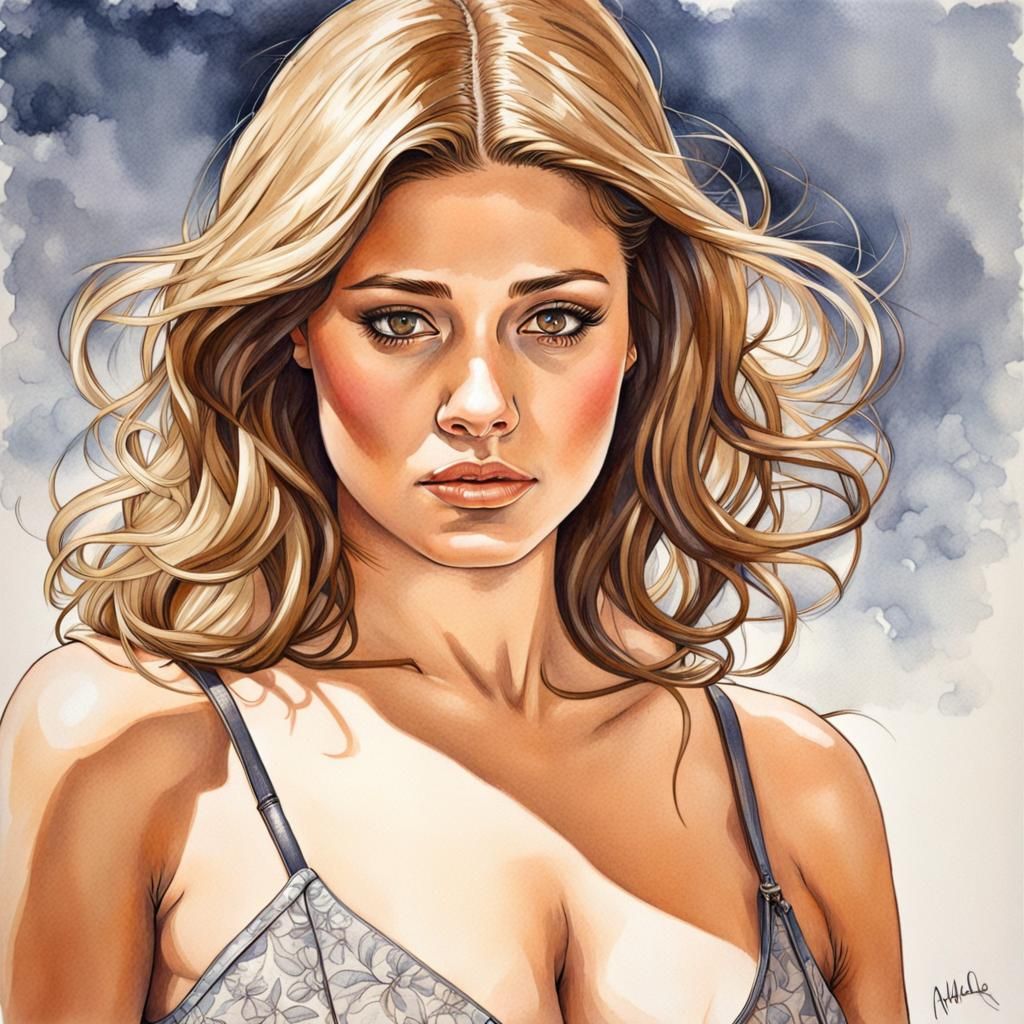 Confident Woman Portrait in Comic Book Style