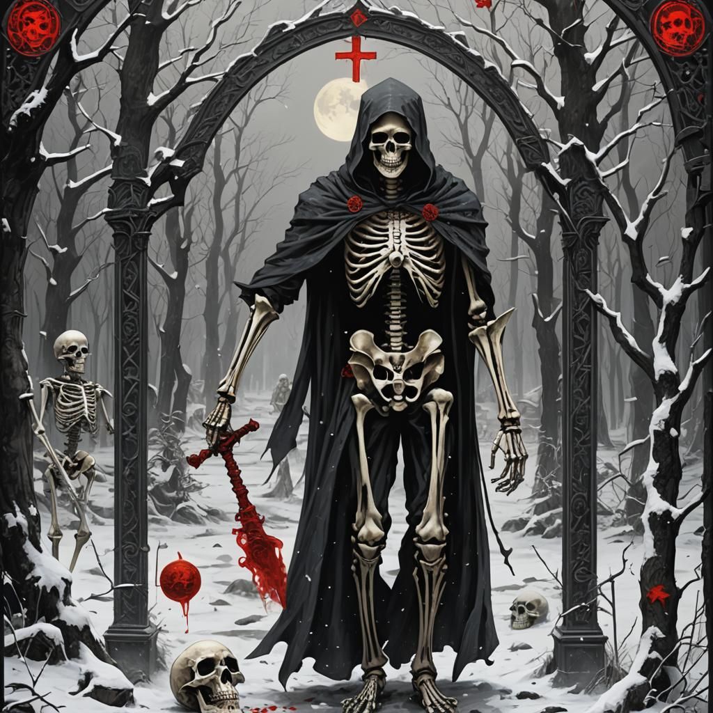 Sinister Tarot Card: The Dead with Esoteric Symbols