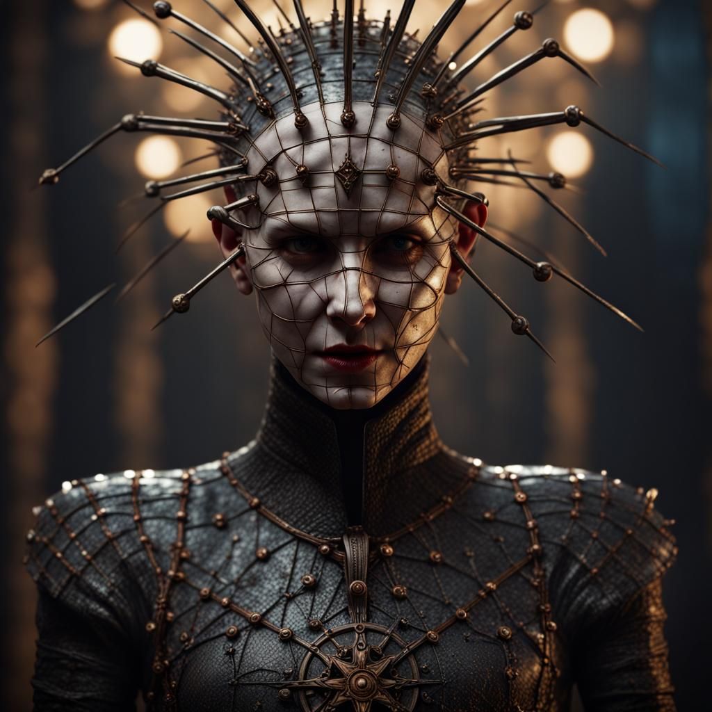 Detailed Female Pinhead in Dark Fantasy Art