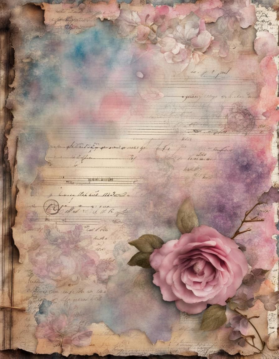 Shabby Chic Journal Page with Floral Collage