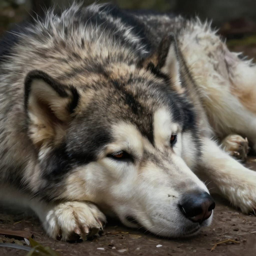 Photorealistic Alaskan Malamute in Soft Light