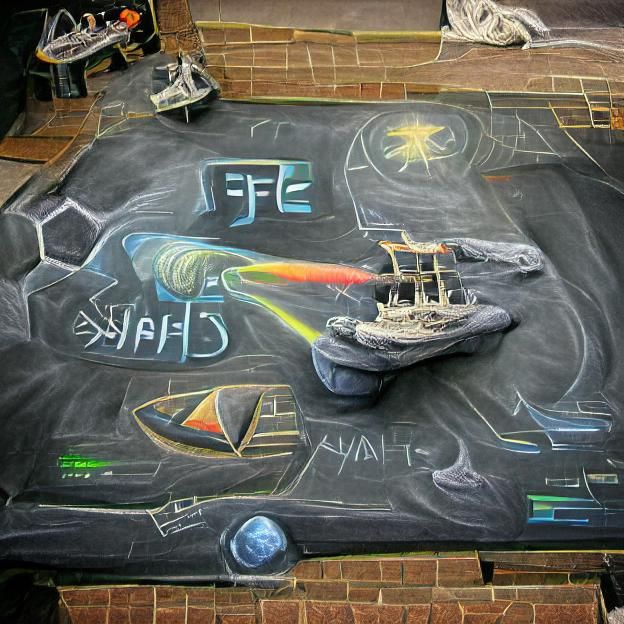 Science Fiction Chalk Art Creation