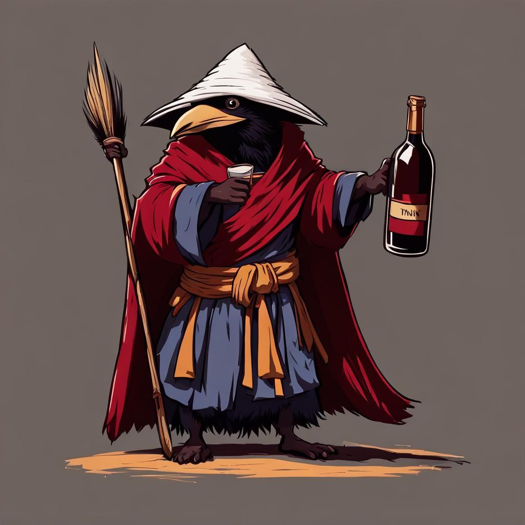 Drunken Kenku Monk with Wine Bottle
