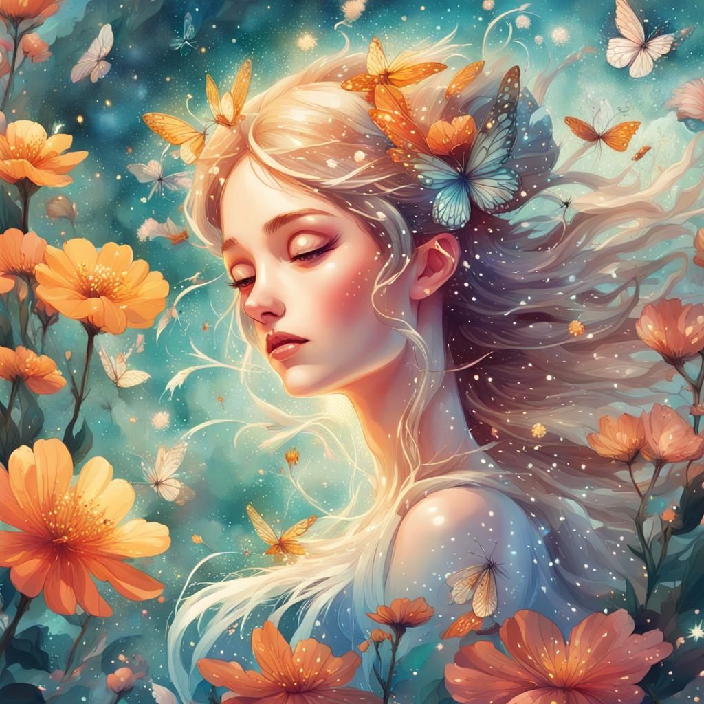 Whimsical Fairy Wonderland Illustration in Art Style