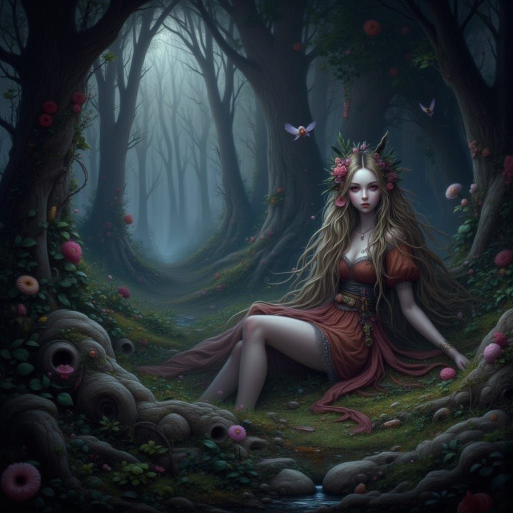 Lost Half-Orc Giantess with Pink Eyes in Underground Anime S...