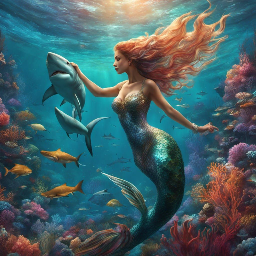Mermaid and Shark