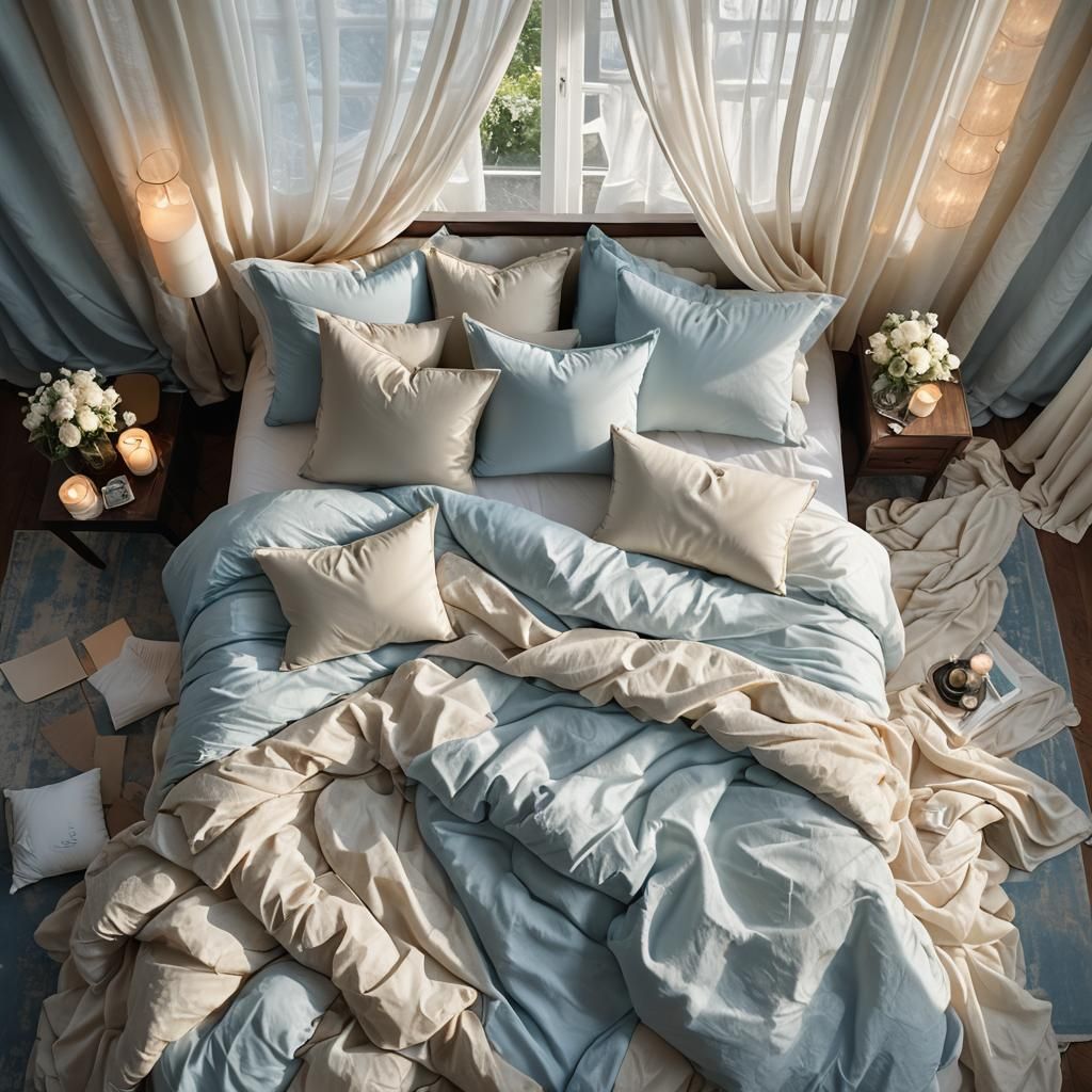 Luxurious Hotel Bed in Sumptuous Digital Painting