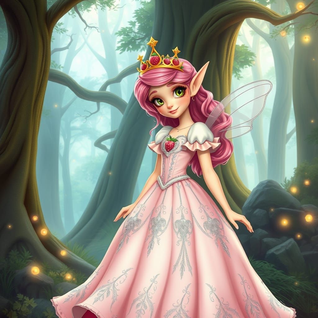 Ethereal Elven Princess in Whimsical Forest