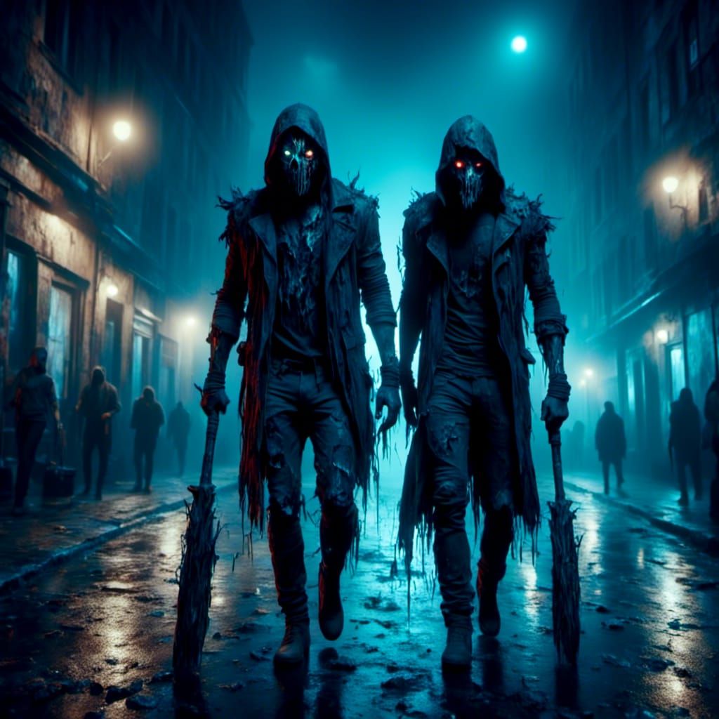 Menacing Thugs Patrol City Streets at Night