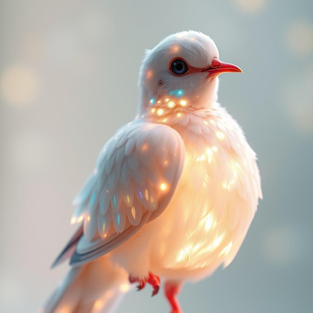 Ethereal Dove of Light in Fairy Style