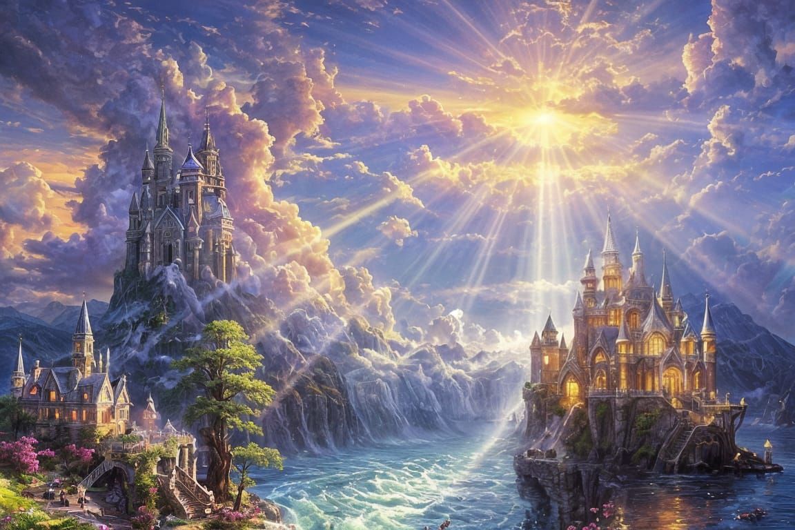 Atlantis Destruction in Ethereal Fantasy Style