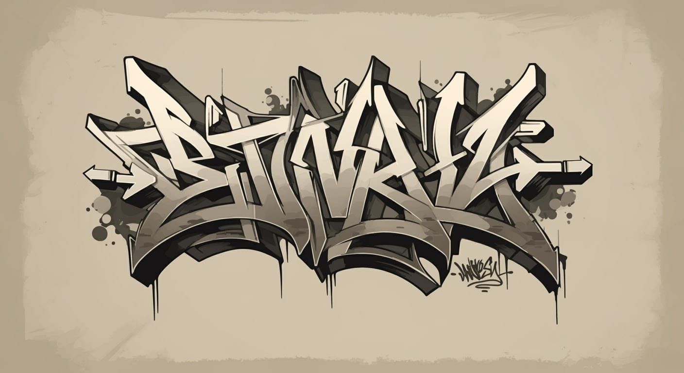 Stylized Graffiti Word ESTIVALIA in 3D Block Letters