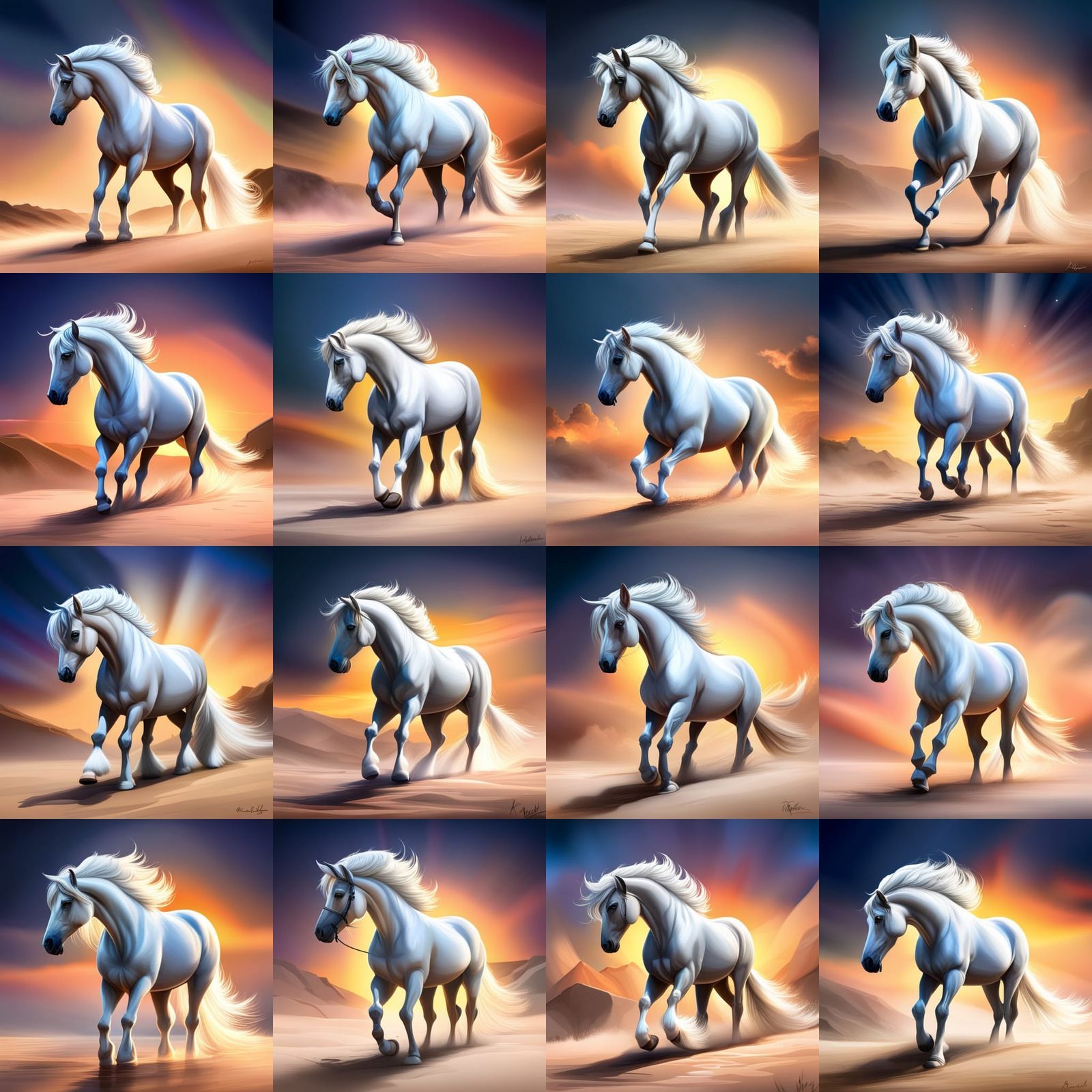 Hyperrealistic Palomino Clydesdale with Black Stripes Splash...