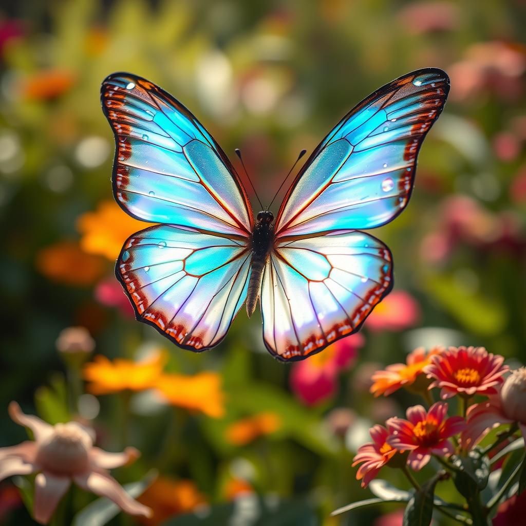 Bioluminescent Butterfly with Iridescent Wings